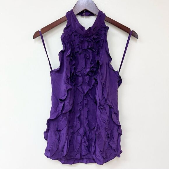 BCBGMaxAzria Ruffle Halter Top - Picture 1 of 3